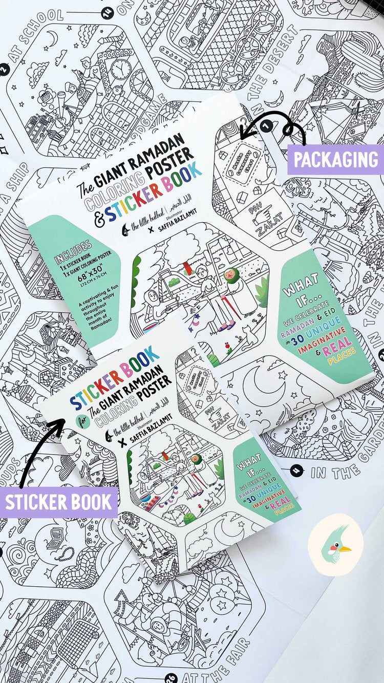 The Giant Ramadan Coloring Poster and Sticker Book